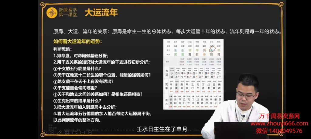 侯宗原八字命理系统课专项营教学，视频23集