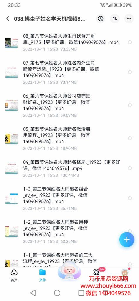 拂尘子姓名学天机，视频8集