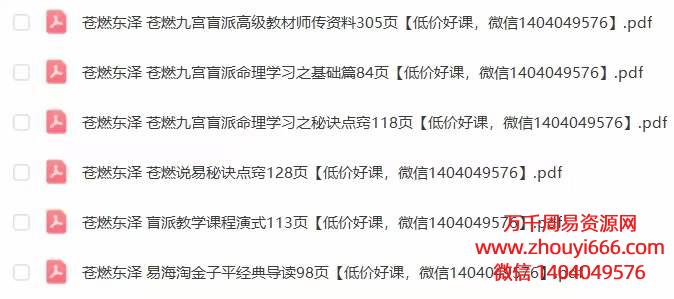 苍燃东泽盲派命理PDF文档6本