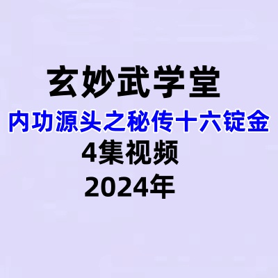 玄妙武学堂 内功源头之秘传十六锭金视频4集