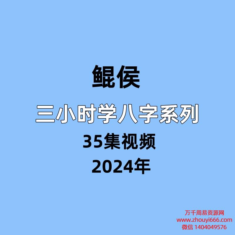 鲲侯，三小时学八字系列，35集视频