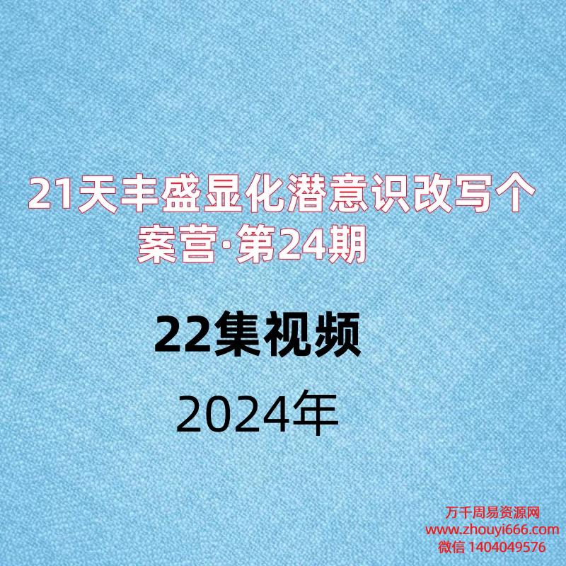 21天丰盛显化潜意识改写个案营·第24期 ，22集视频