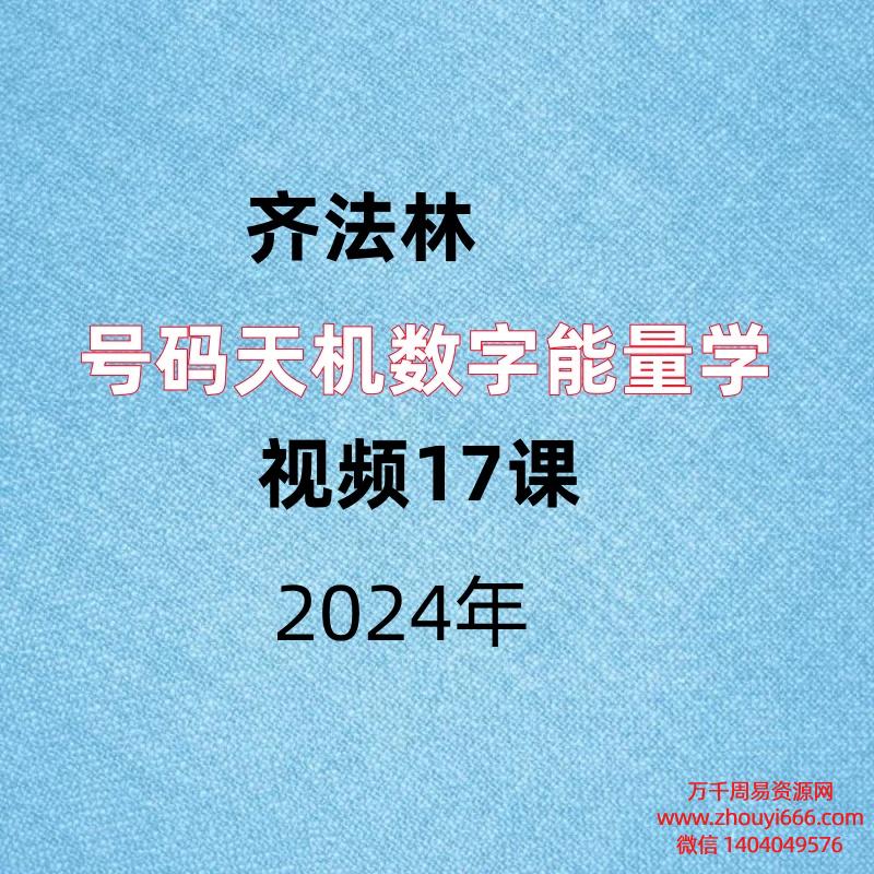 齐法林，号码天机数字能量学，视频17课，每集大概20分钟