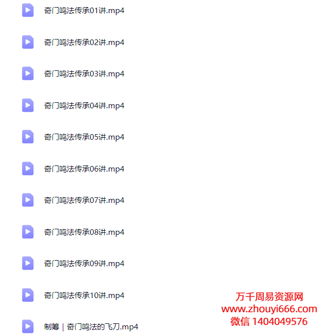 25年陈春林奇门鸣法传承班11集视频，每集1小时左右