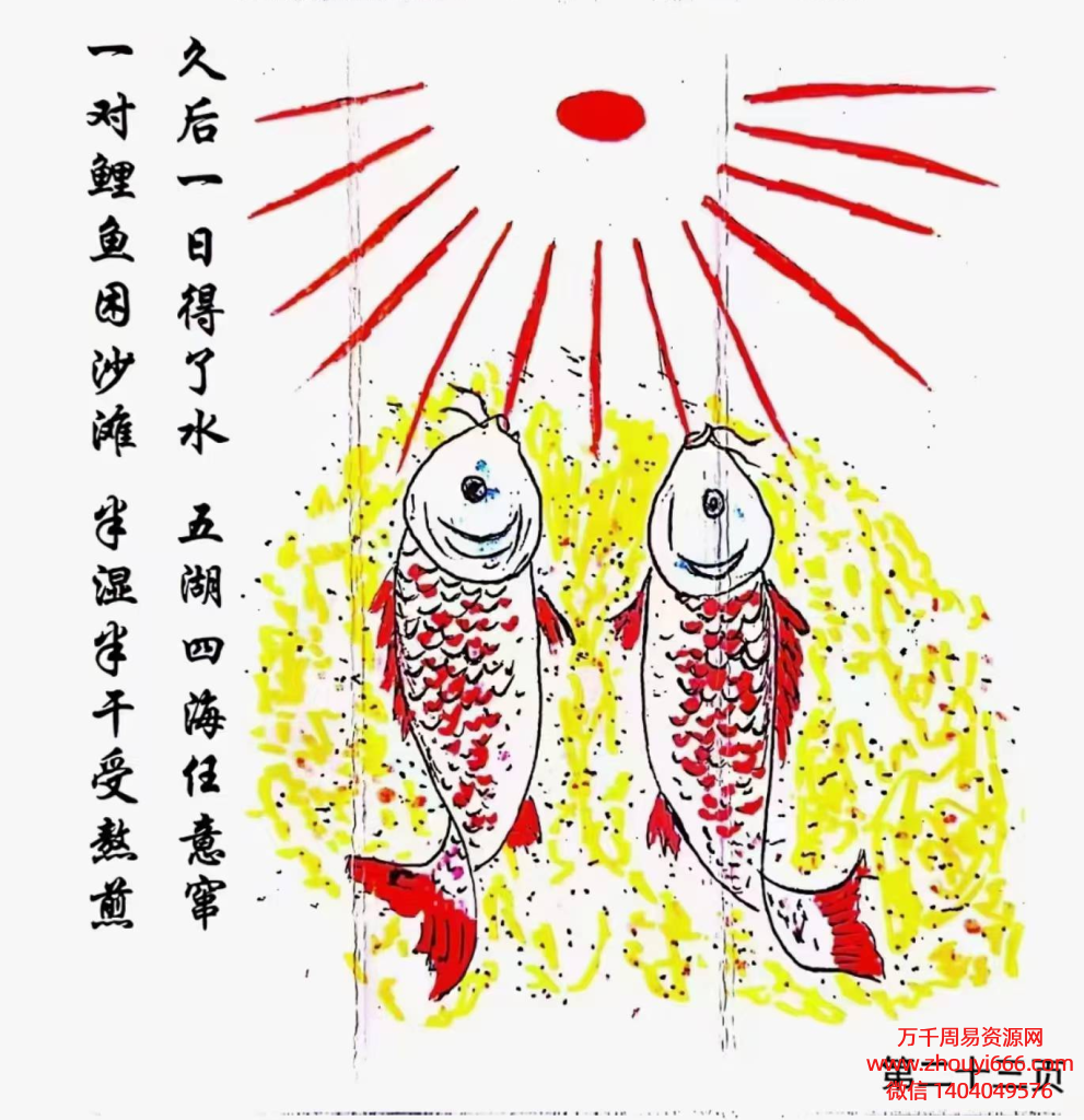 文王八卦(算命抽签贴)六十四卦图，高清彩色版