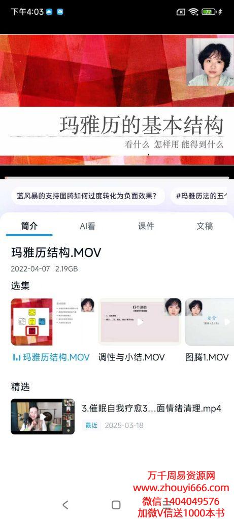 李奶奶实用玛雅历，视频7集