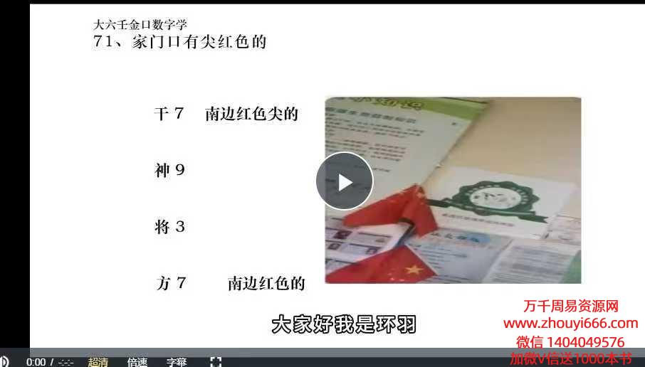 环羽老师79集金口诀数字课程视频，约2小时