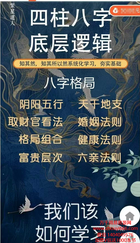 繁星道人四柱八字底层逻辑16集视频课
