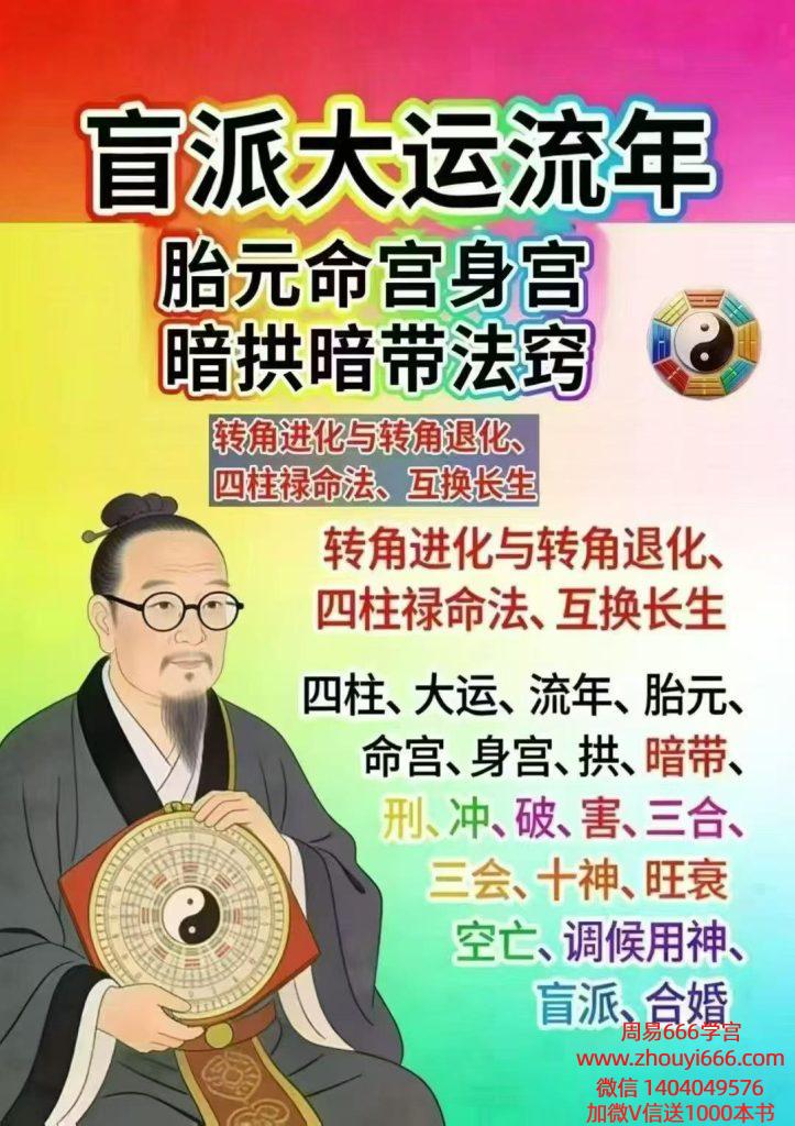 湖北盲派《盲派大运年流胎元命宫身暗宫拱暗带法窍》600多页