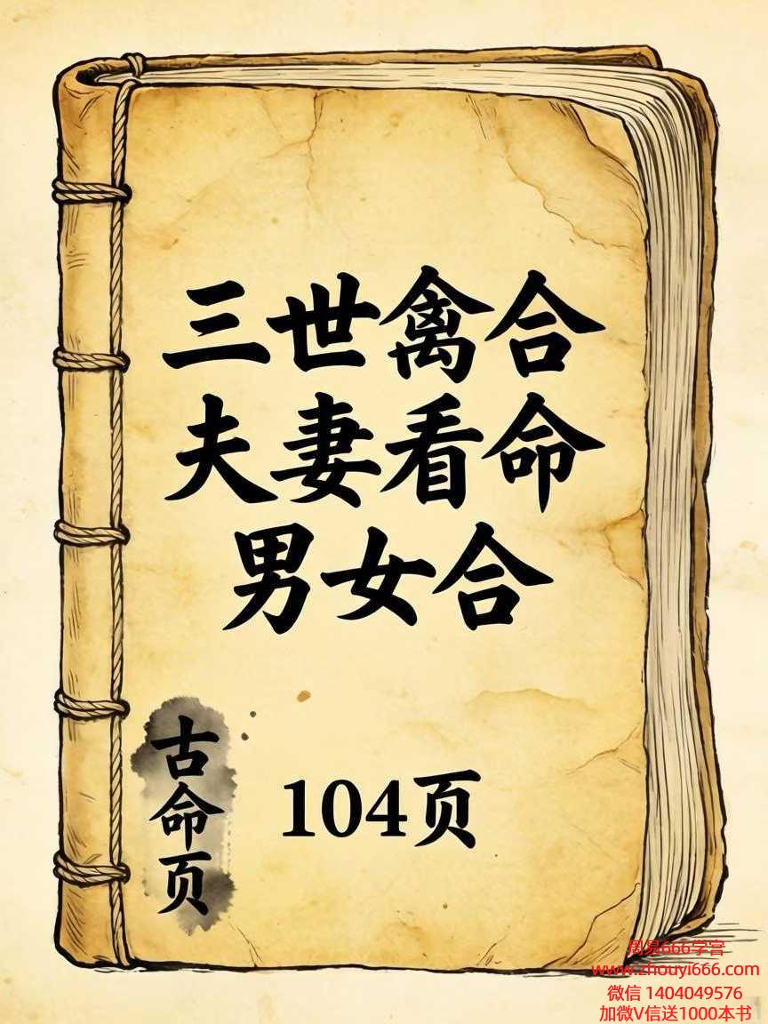 古籍《三世禽合夫妻看命男女合》104页清代手写本