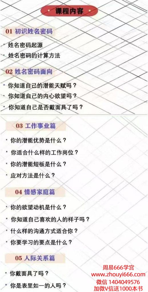 《姓名密码》姓名价值百万的秘密8集视频课程