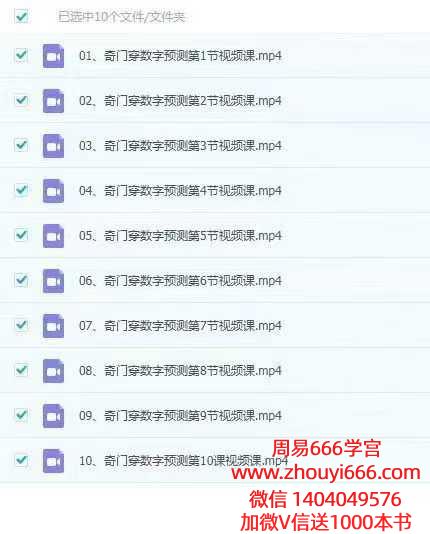 熊飞《奇门穿数字精准预测》10集视频课
