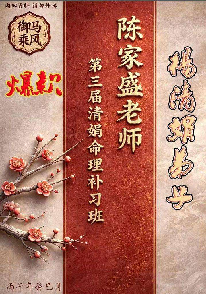 杨清娟老师弟子陈家盛盲派绝技-陈家盛老师第三届清娟命理补习班479页